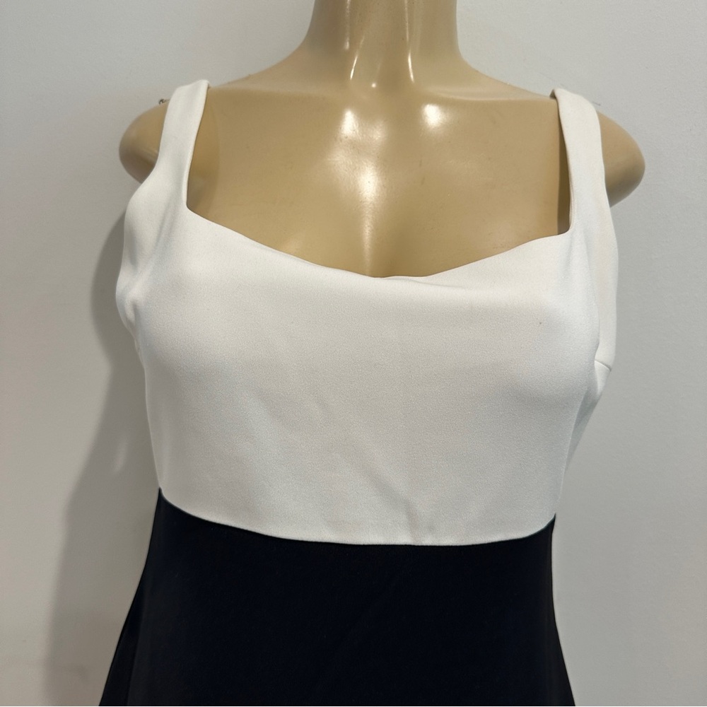 Vintage Badgley Mischka Formal Dress Sz 12 Column Mermaid Color Block - Picture 2 of 8